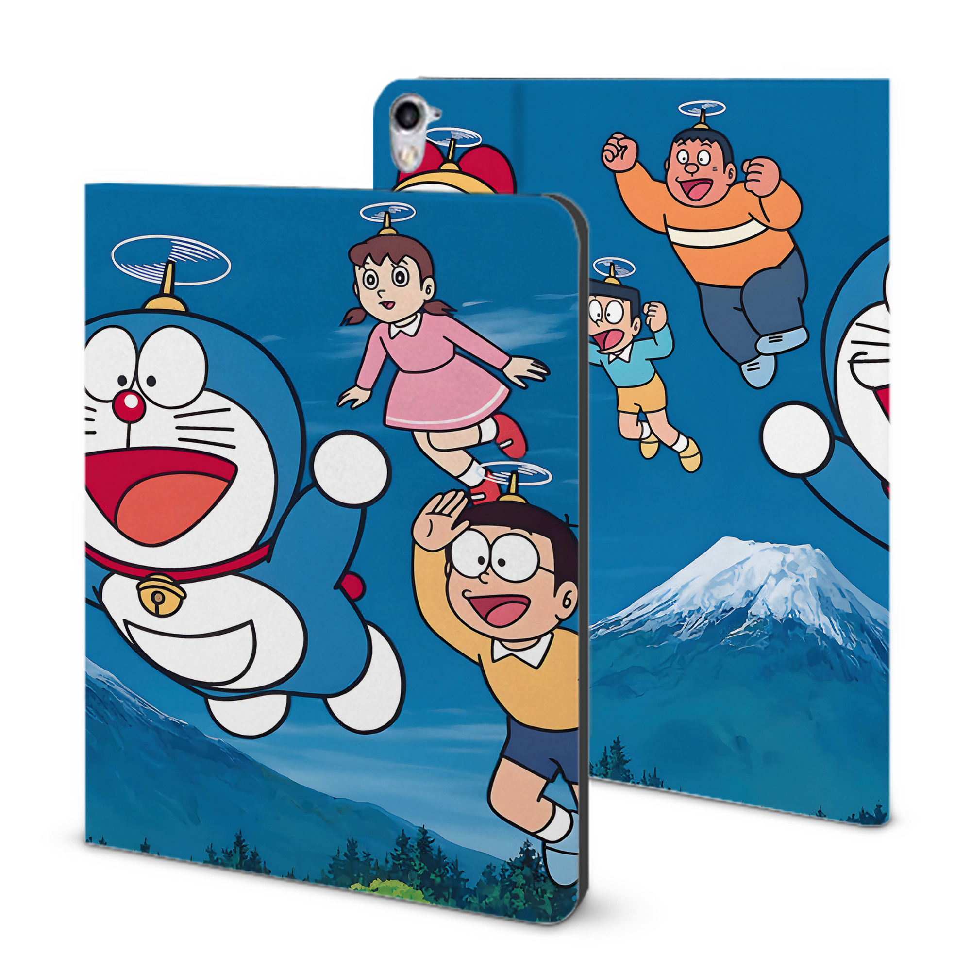 （画像用） ドラえもん Doraemon IPad ケース ブック型 PUレザー TPU 耐衝撃 軽量 薄型 ペン収納なし 全面保護 IPad 各モデル対応